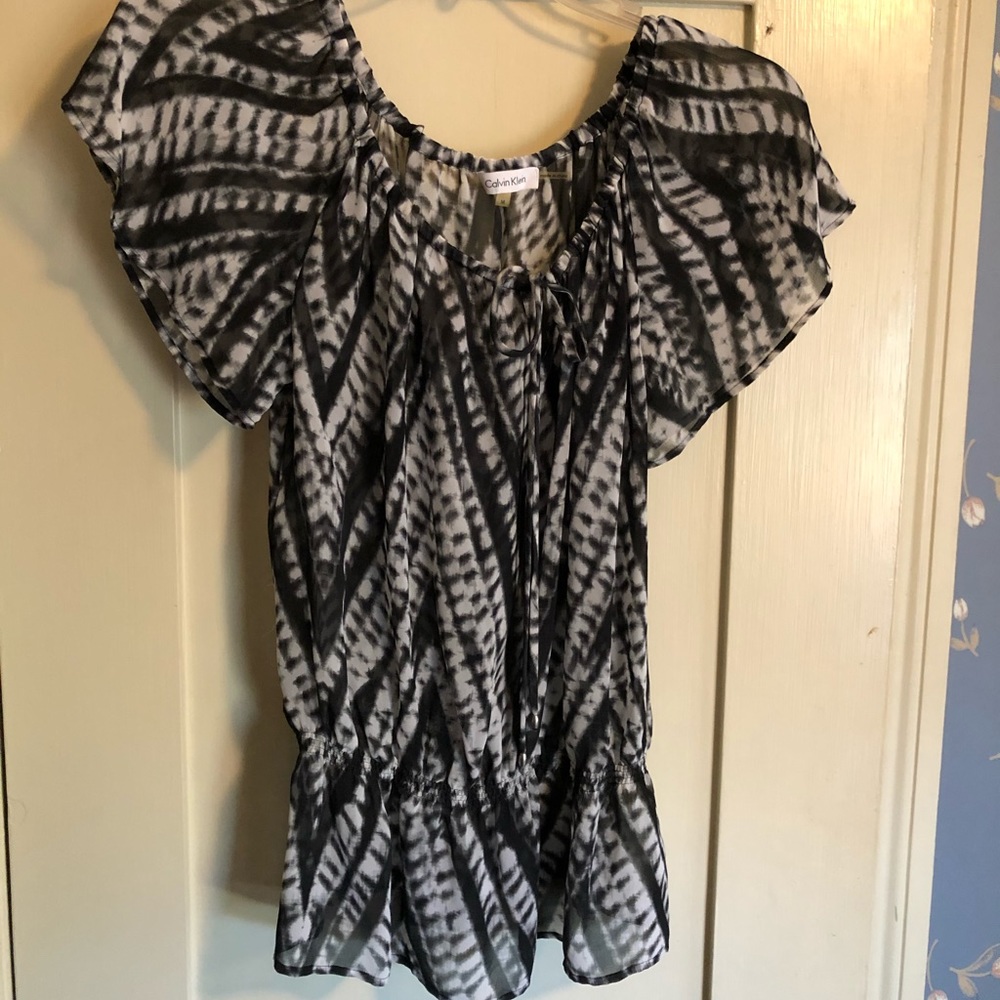 Calvin Klein semi sheer blouse